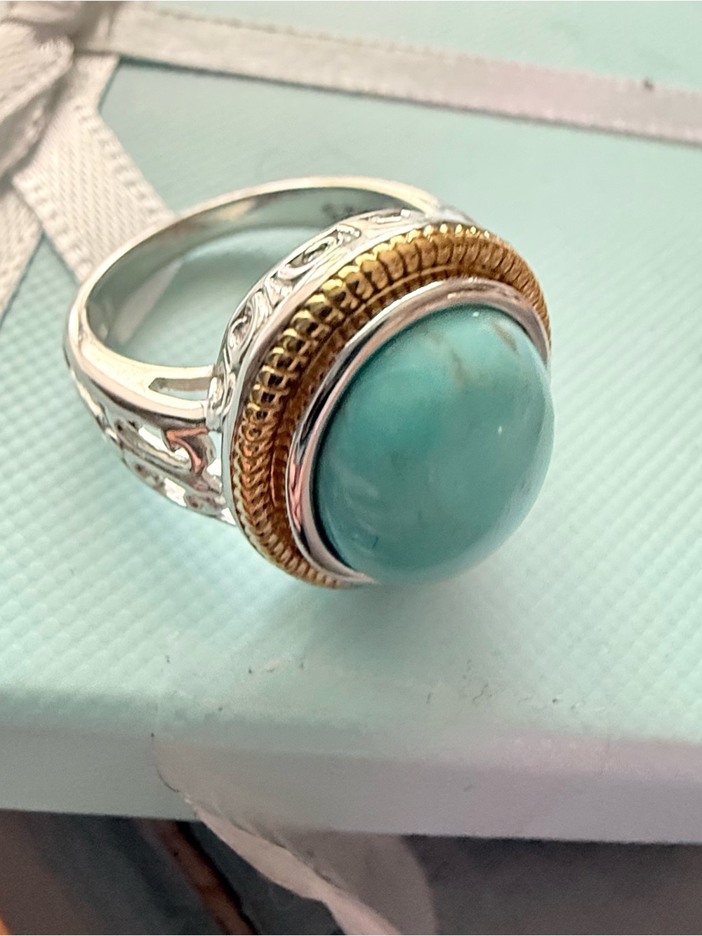 925 Sterling Silver Gold Vermeil Ring NEW size 6 - Picture 3 of 11